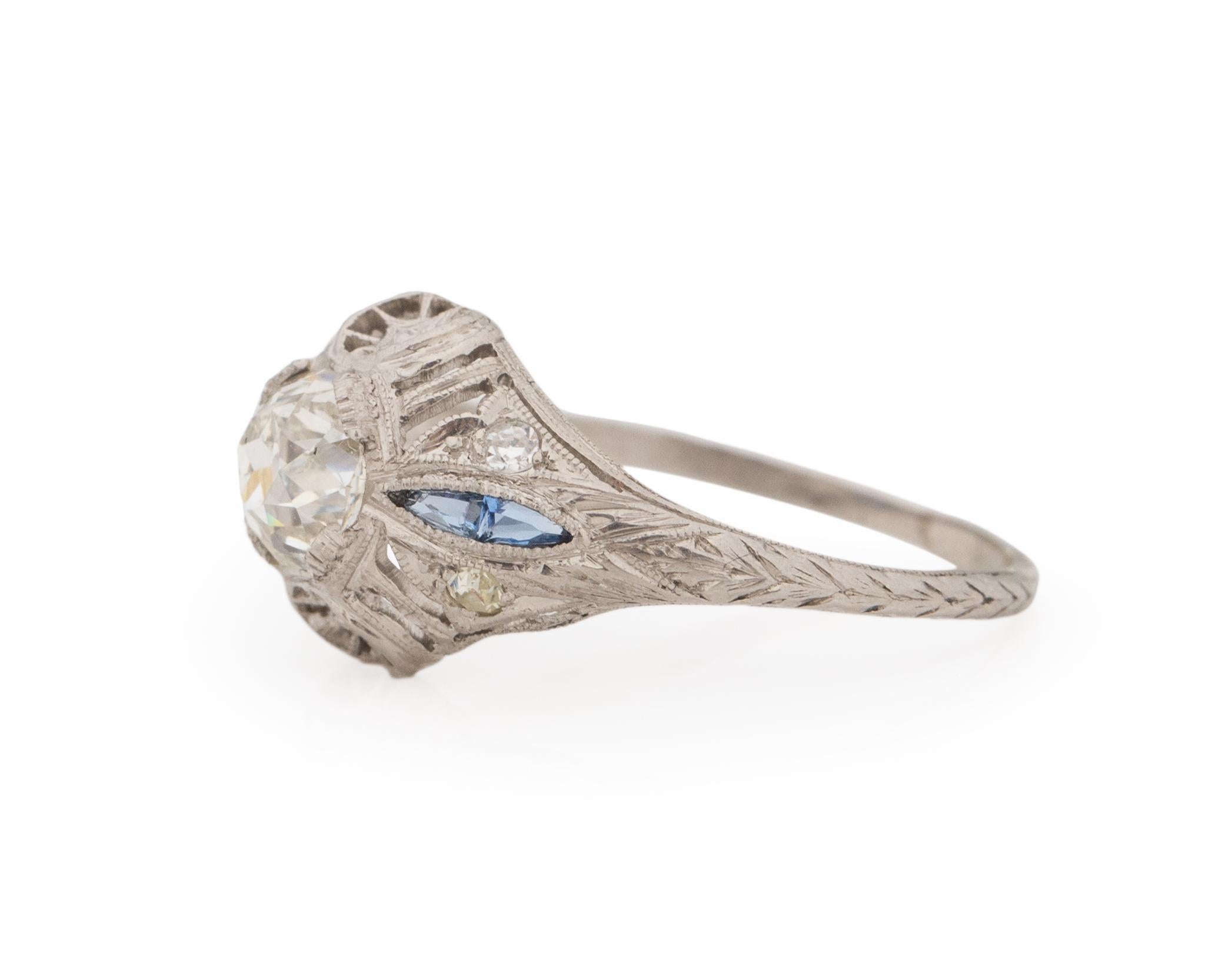 Old Mine Cut GIA Certified 1.06 Carat Art Deco Diamond Platinum Engagement Ring For Sale