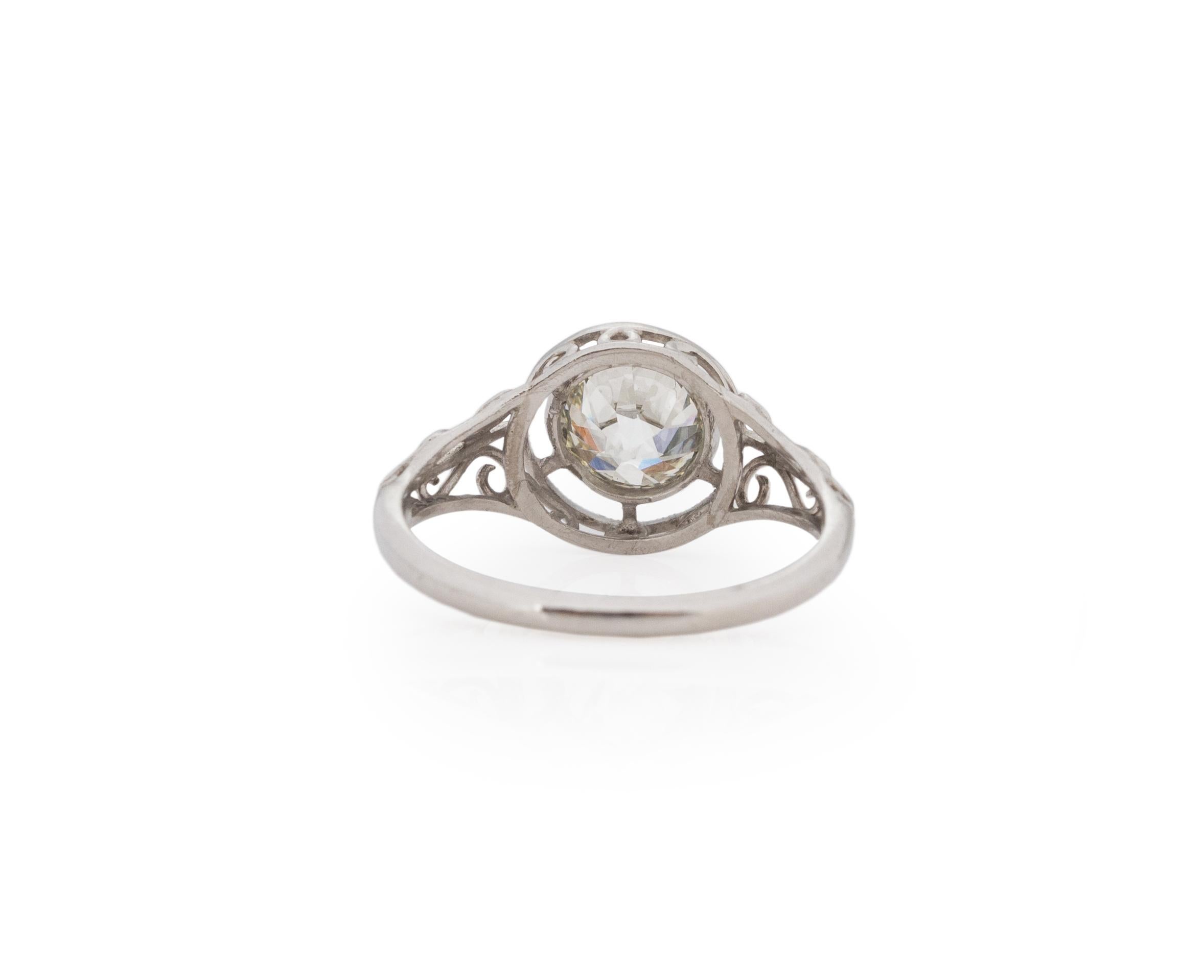 Old European Cut GIA Certified 1.06 Carat Art Deco Diamond Platinum Engagement Ring For Sale