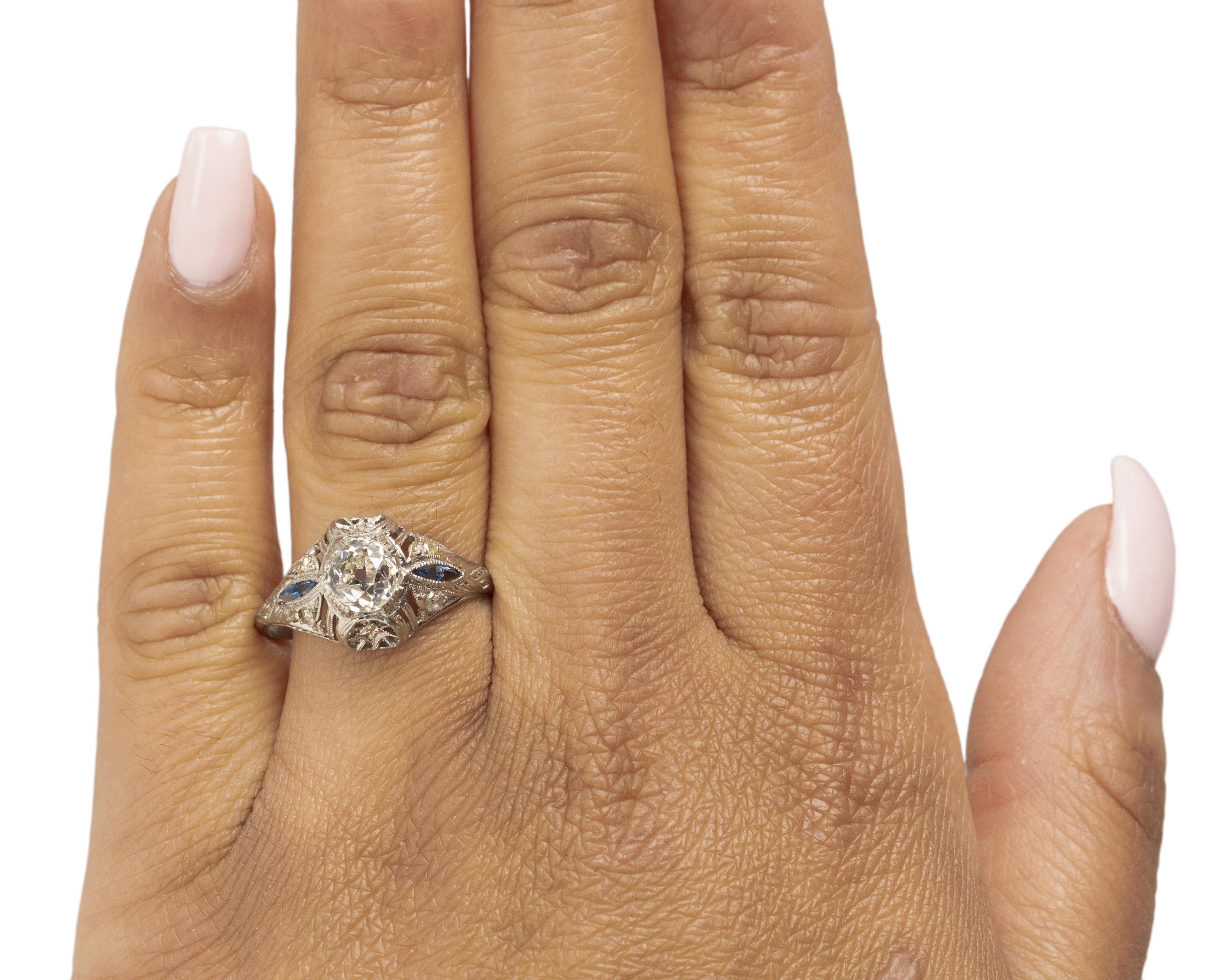 Women's GIA Certified 1.06 Carat Art Deco Diamond Platinum Engagement Ring For Sale