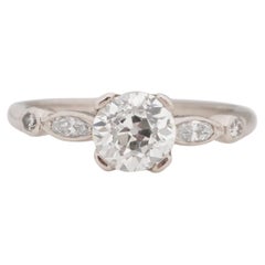 Platin-Verlobungsring mit GIA-zertifiziertem 1,06 Karat Art Deco-Diamant
