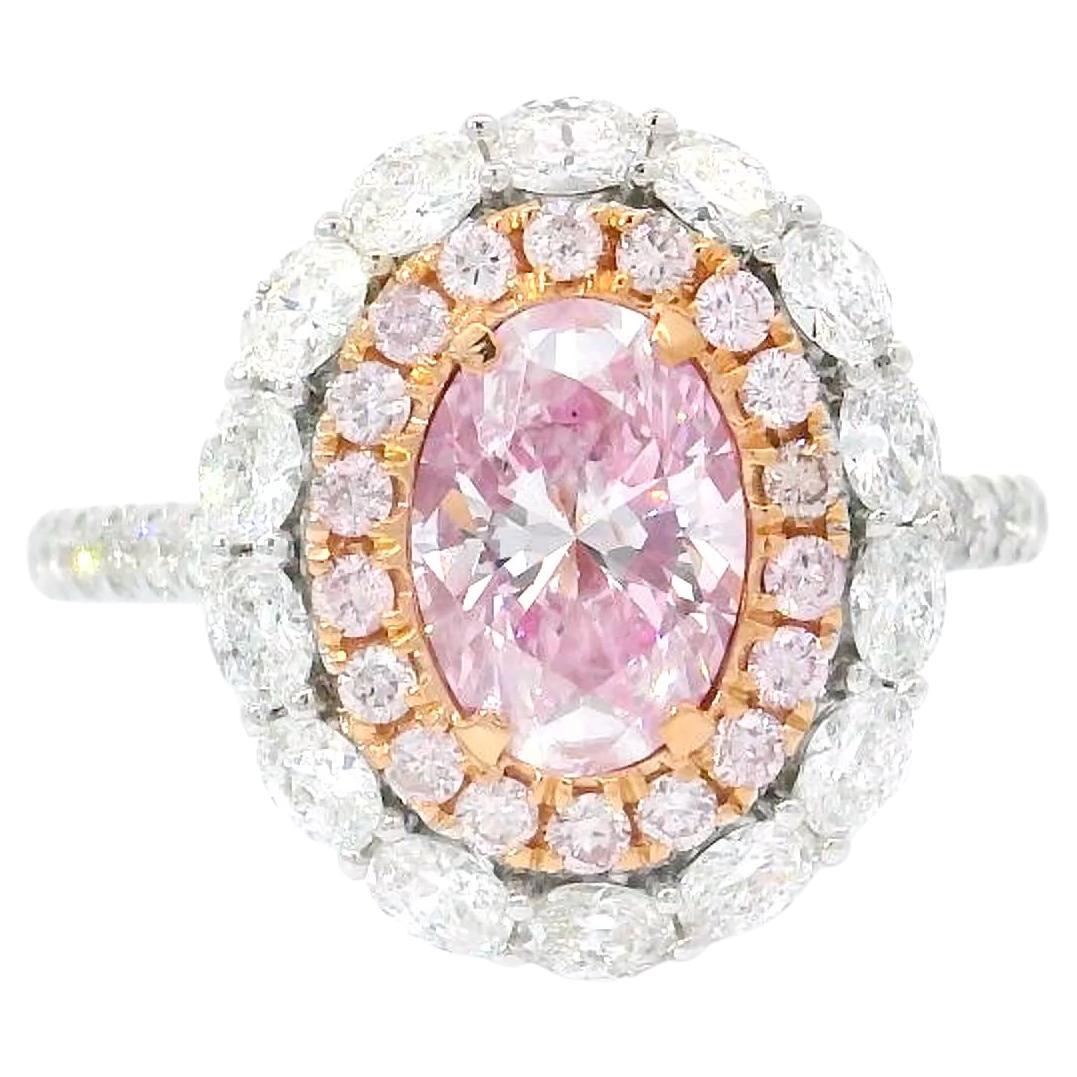 GIA Certified 1.06 Carat Faint Pink I2 Clarity Diamond Ring