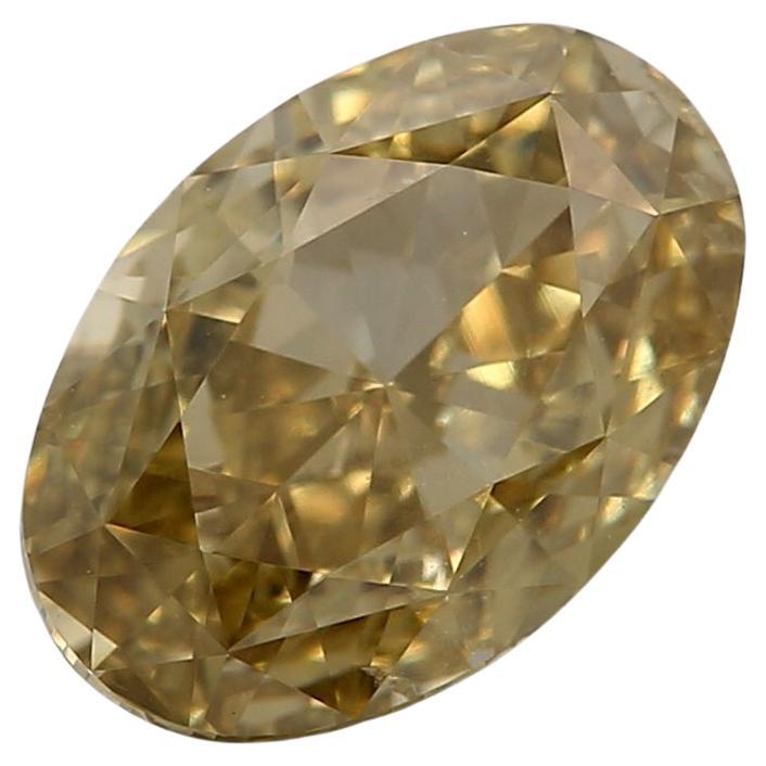 Diamante certificado por GIA de 1,06 quilates de color amarillo pardo verdoso profundo de fantasía y claridad SI1