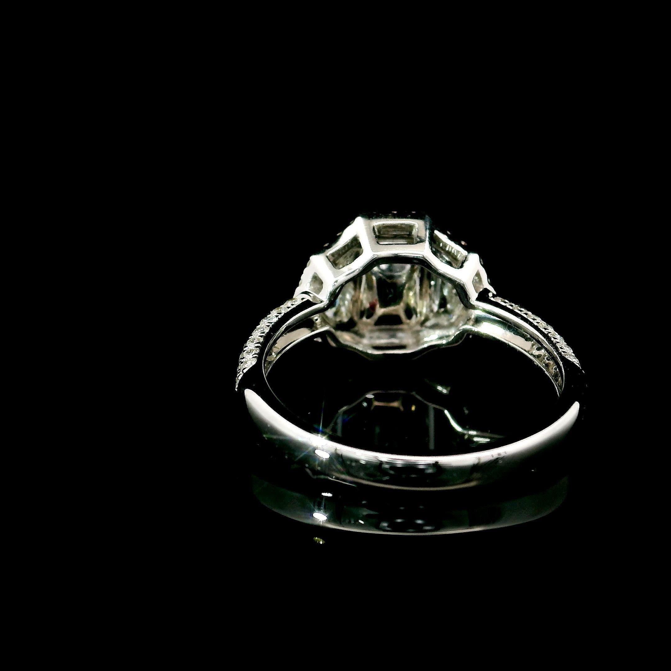 da uomo o donna Anello con diamante certificato GIA da 1,06 carati, di colore verde e di chiarezza VS in vendita
