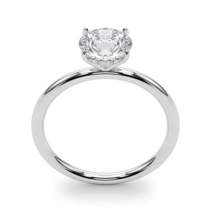 De las mujeres GIA Certificado 1,06 Quilates Halo Oculto Ronda Solitario Anillo de Diamantes en Platino en venta