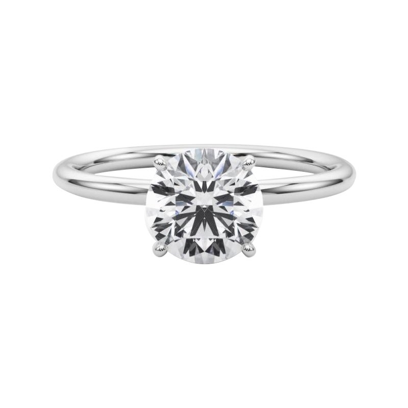 GIA Certificado 1,06 Quilates Halo Oculto Ronda Solitario Anillo de Diamantes en Platino en venta