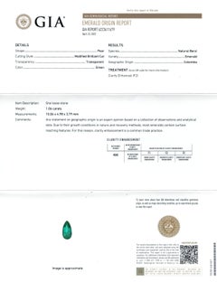 Natural Green Colombian Emerald Stone 1.06 carats with GIA Report / JupiterGem