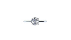 GIA Certified 1.01 Carat Round Diamond in Thin, Minimal Low Setting Platinum