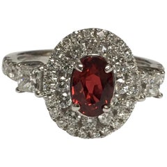GIA Certified 1.06 Carat Ruby Diamond Engagement Ring
