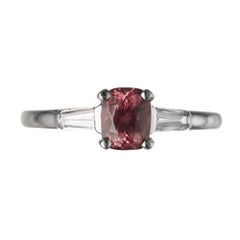 GIA Certified 1.06 Carat Sapphire Diamond White Gold Three-Stone Engagement Ring