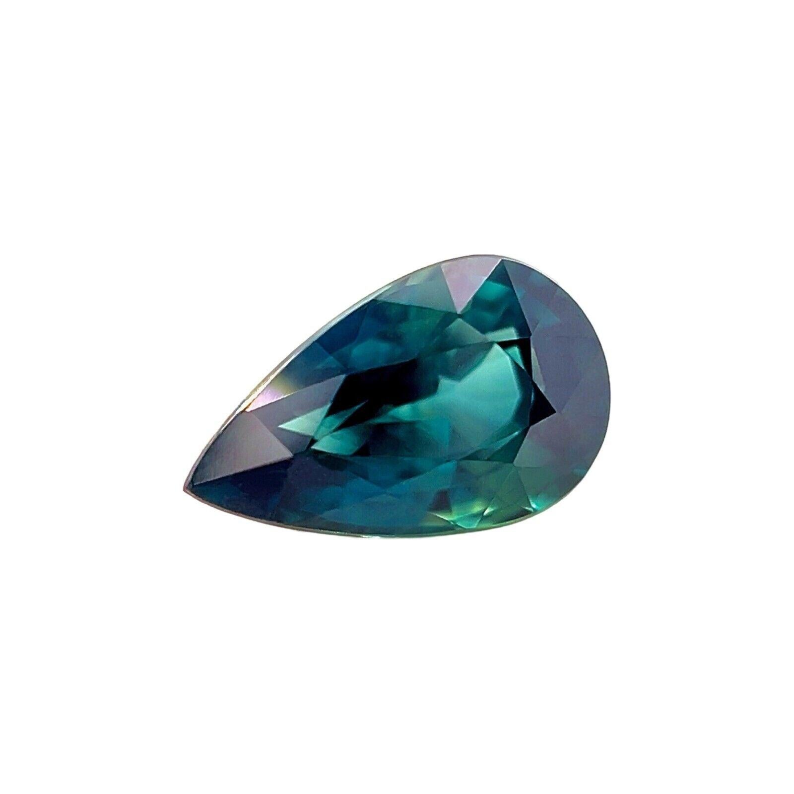 Gia Certified 1.06ct Natural Green Blue Teal Sapphire Untreated Pear Teardrop

Natural Vivid Green Blue Teal GIA Certified Untreated Sapphire Gemstone.
Fine quality sapphire with a unique green blue teal colour.
1.06 Carat with excellent clarity, a
