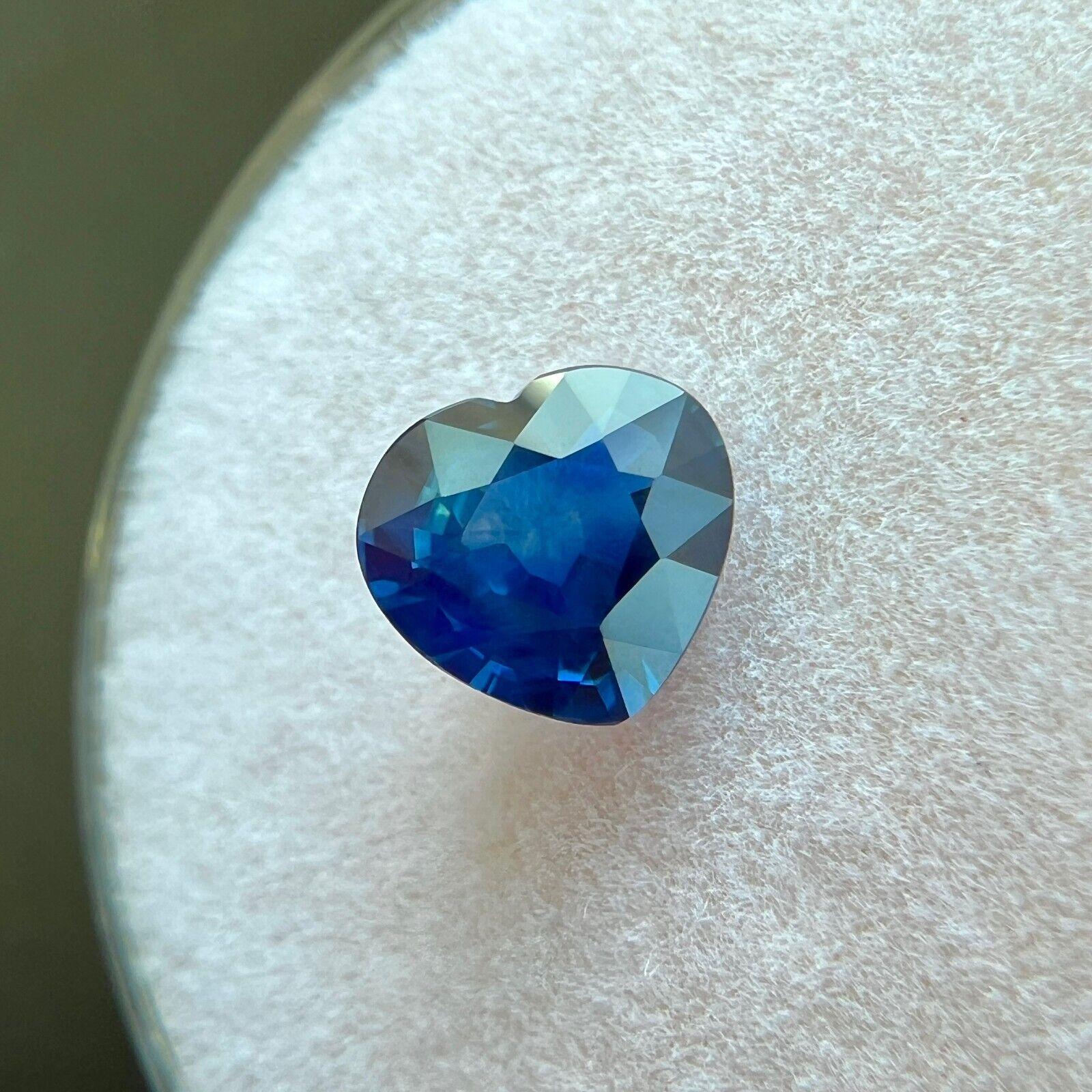 GIA Certificado 1.06ct Zafiro Corte Corazón Gema Natural Azul Vivo 6x6.4mm Corte de corazón en venta