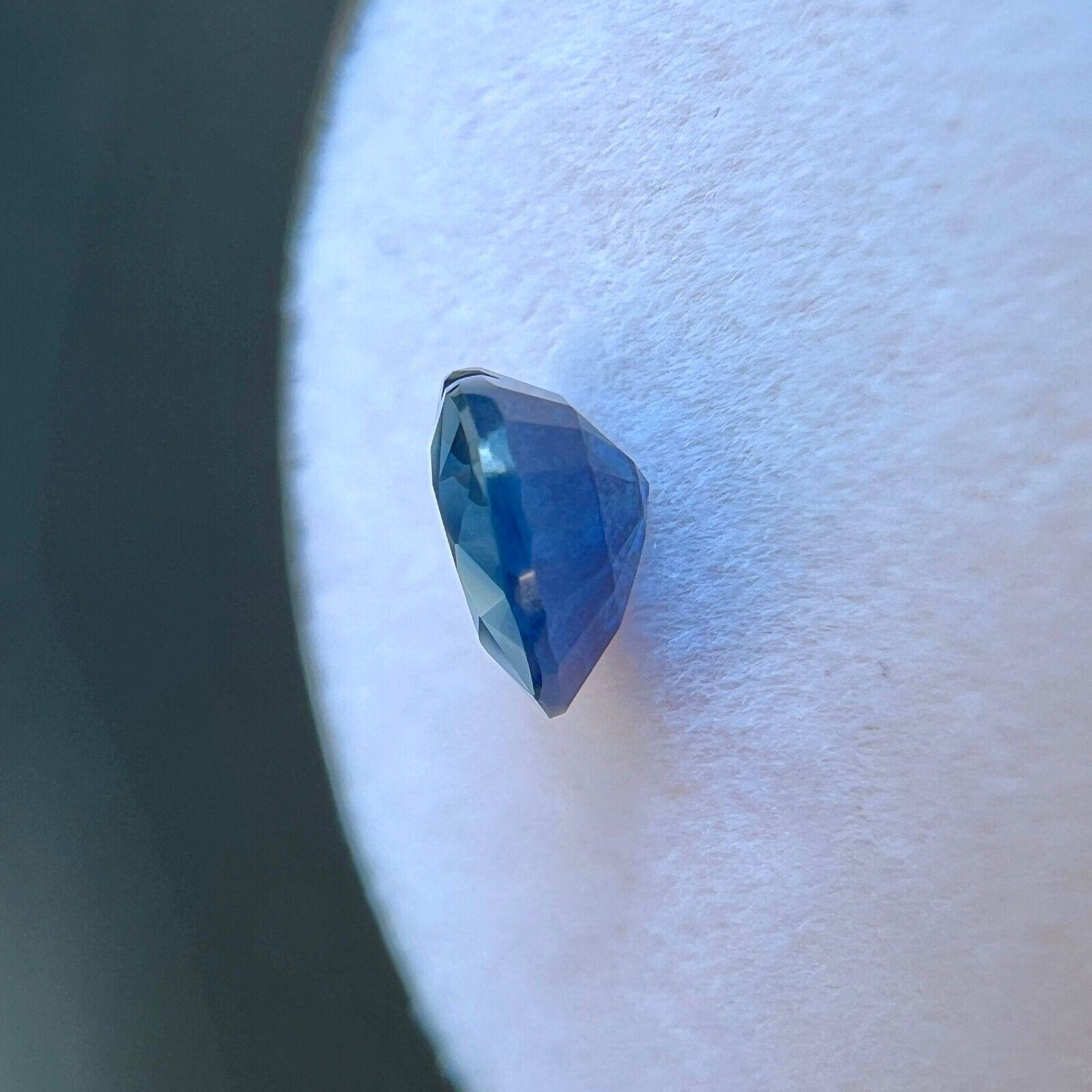 GIA Certificado 1.06ct Zafiro Corte Corazón Gema Natural Azul Vivo 6x6.4mm en venta 1
