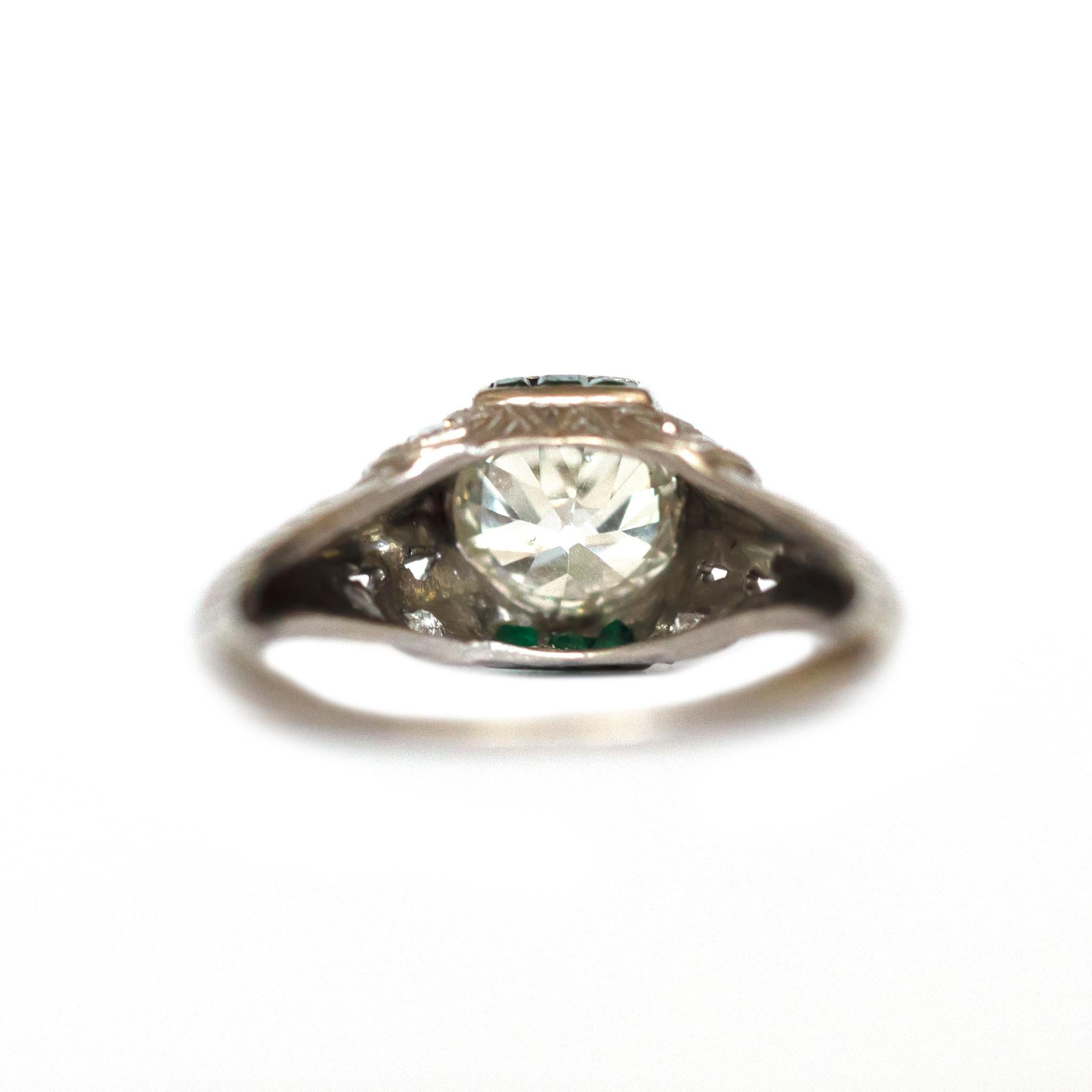 GIA-zertifizierter 1,07 Karat Diamant-Platin-Verlobungsring im Zustand „Gut“ im Angebot in Atlanta, GA