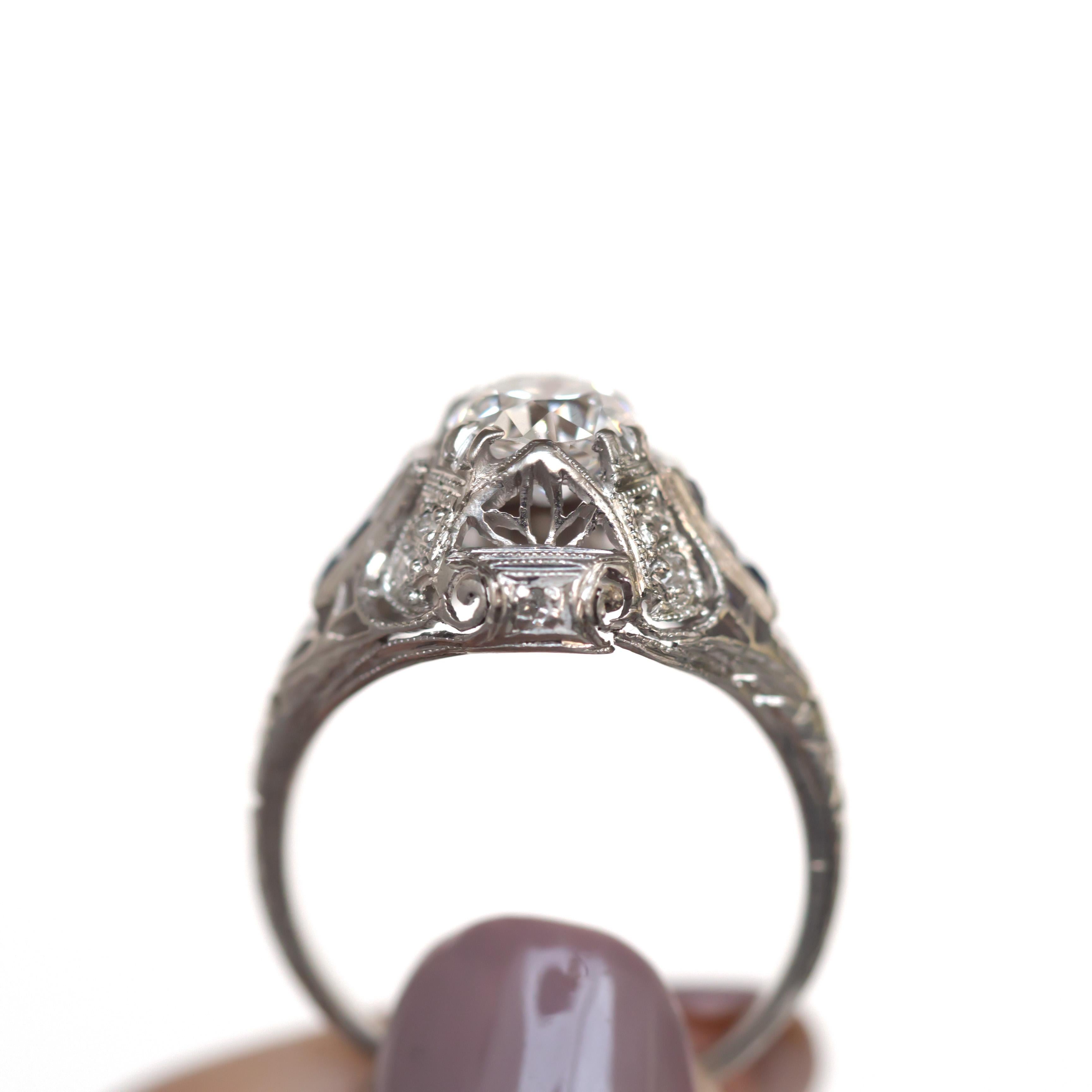 GIA-zertifizierter 1,07 Karat Diamant-Platin-Verlobungsring für Damen oder Herren im Angebot