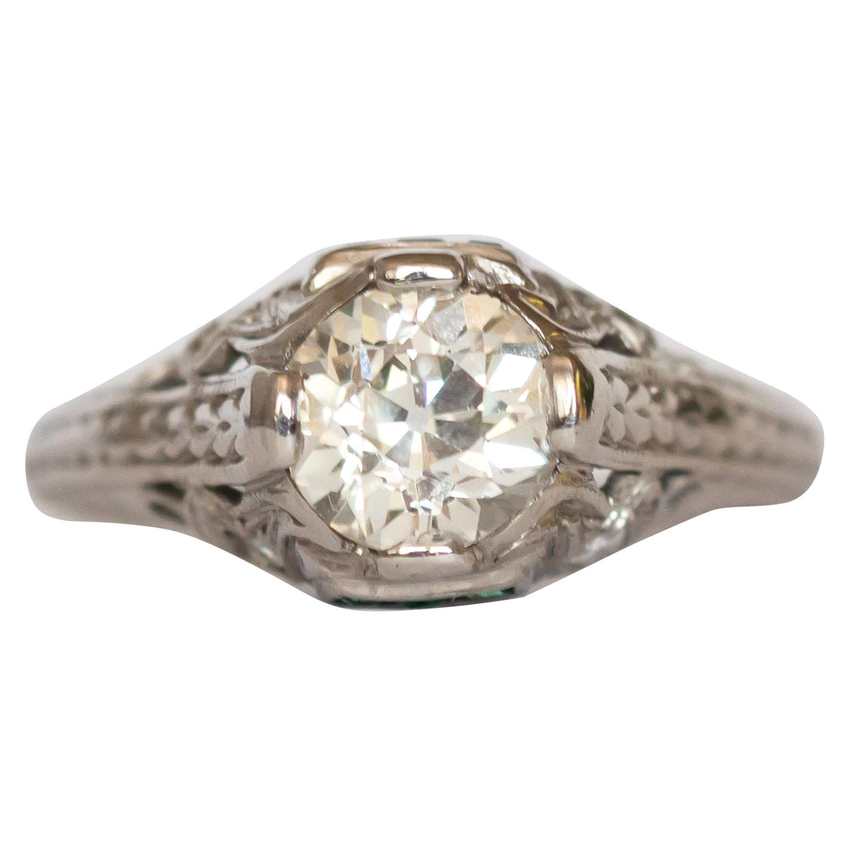GIA Certified 1.07 Carat Diamond Platinum Engagement Ring For Sale