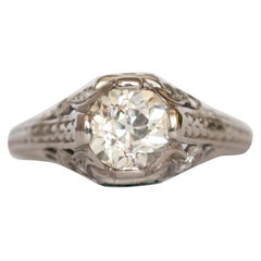 GIA Certified 1.07 Carat Diamond Platinum Engagement Ring