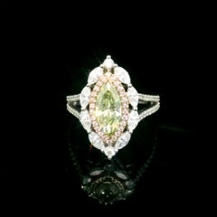 GIA Certified 1.07 Carat Fancy Brownish Greenish Yellow Si2 Clarity Diamond Ring