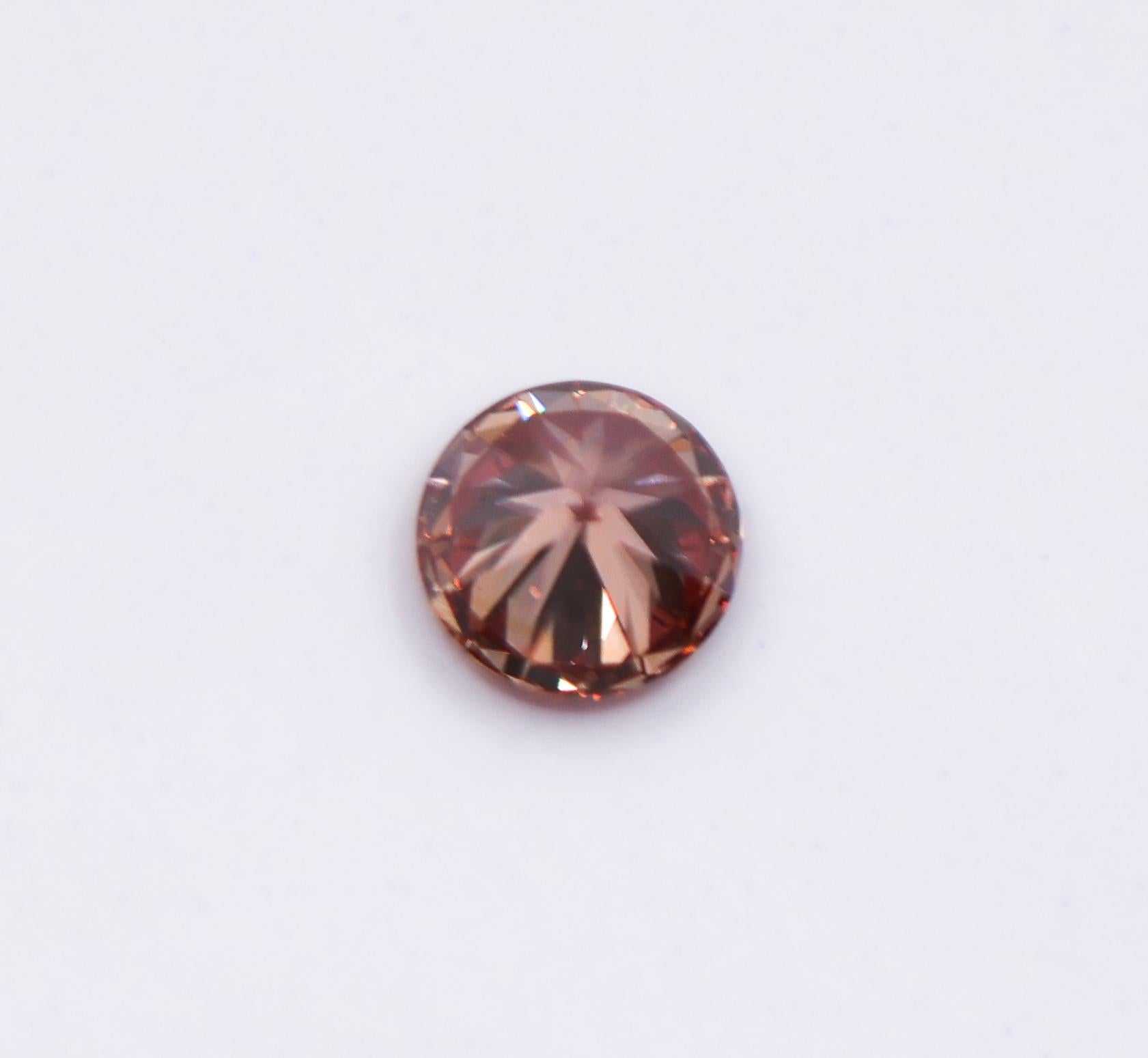 GIA Certified 1.07 Carat Deep Pink Diamond Earth Mined Brilliant Round 6.5x4mm In New Condition For Sale In Columbus, OH