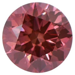 Diamante Rosa Profundo Redondo Brillante de 1,07 Quilates Certificado GIA 6,5x4 mm Extraído de la Tierra