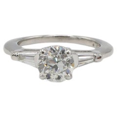 GIA Certified 1.07 Carat I VS1 Old European Cut Natural Diamond Engagement Ring