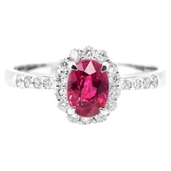GIA Certified 1.07 Carat Untreated Ruby & Diamond Cocktail Ring Made in Platinum