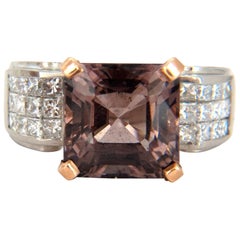 GIA Certified 10.70 Carat Natural Purple Tourmaline Diamonds Ring Platinum