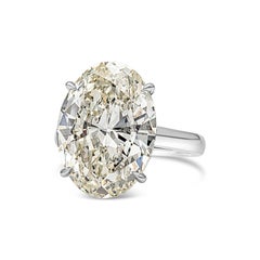 Anello di fidanzamento in platino solitario con diamante taglio ovale certificato GIA da 10,78 carati