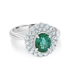 GIA Certified 1.07ct Brazilian Paraiba Tourmaline and Diamonds in Platinum Ring