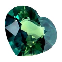 GIA Certified 1.07ct Deep Green Blue Sapphire Untreated Heart Cut Unique Gem