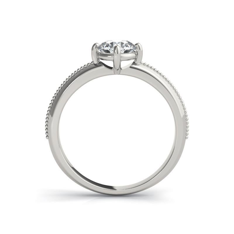 GIA Certified 1.07ct Anillo de diamantes redondo solitario con garras de corte Corte redondo en venta