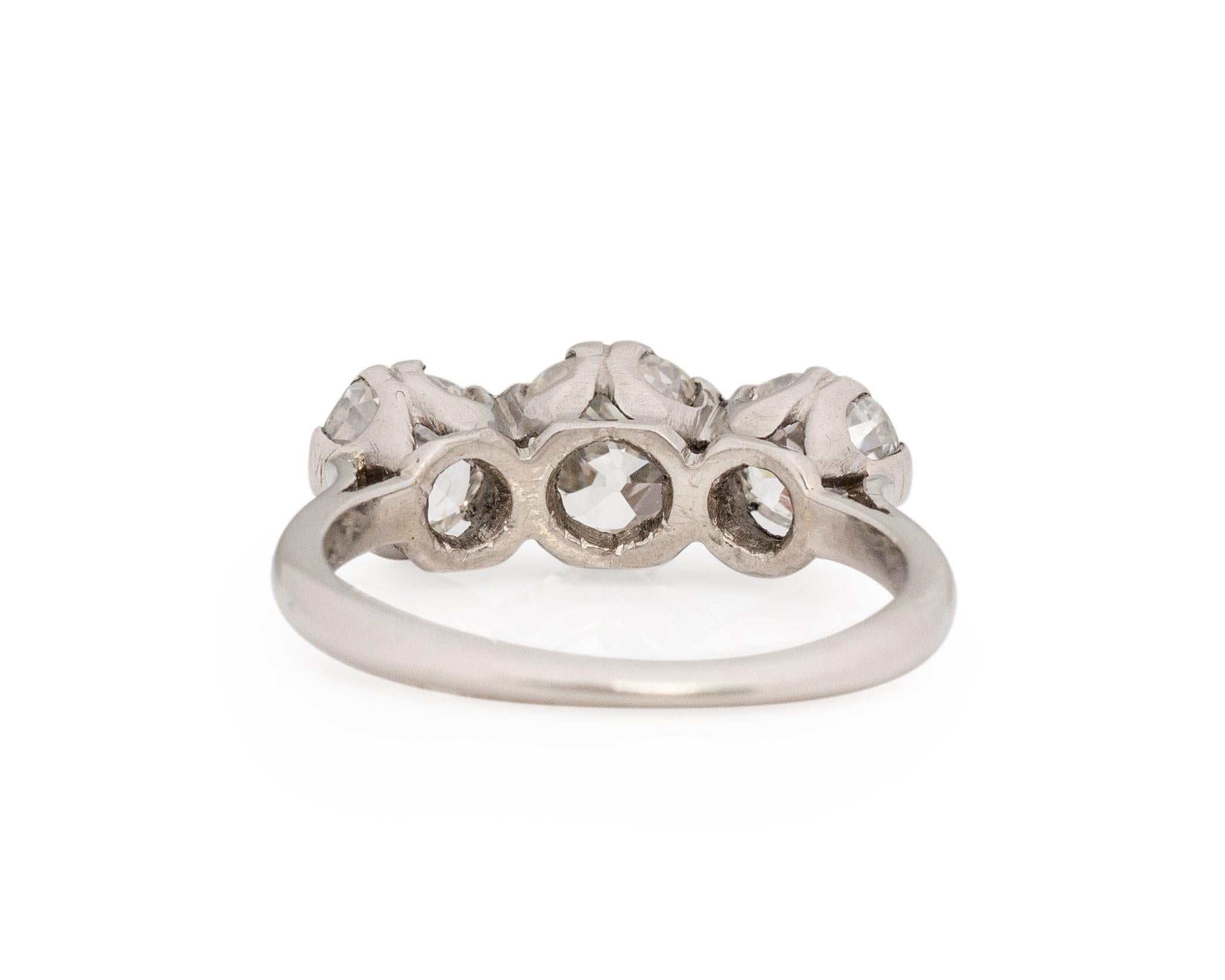 Taglio cuscino antico Anello di fidanzamento in platino con diamante Art Deco certificato GIA da 1.08 carati in vendita
