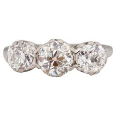 Bague de fiançailles Art déco en platine avec diamants de 1,08 carat certifiés GIA