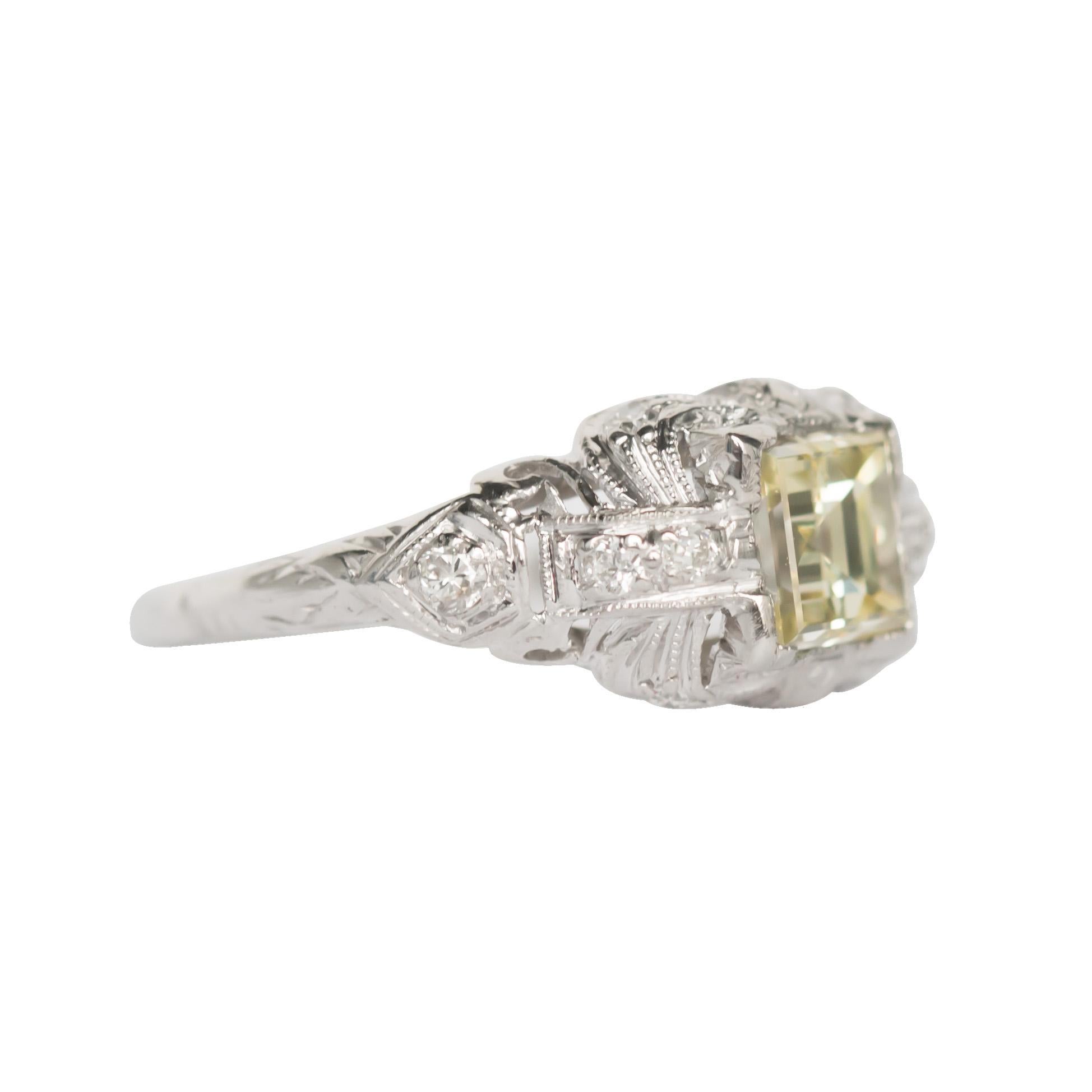 Edwardian GIA Certified 1.08 Carat Diamond Platinum Engagement Ring