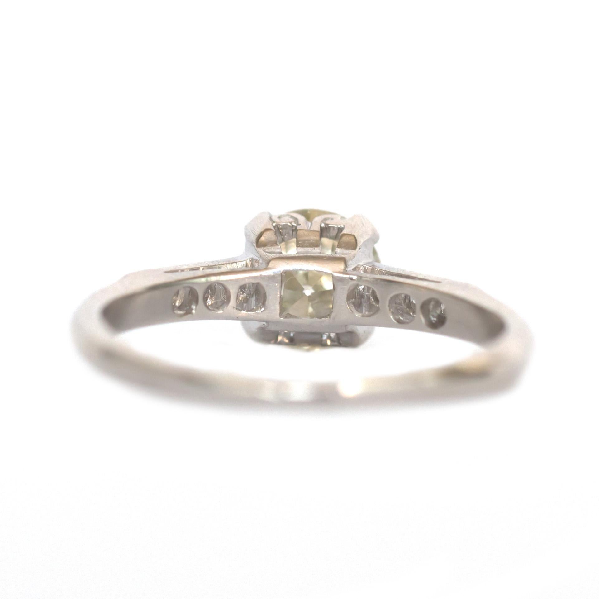 GIA-zertifizierter 1,08 Karat Diamant-Platin-Verlobungsring im Zustand „Gut“ im Angebot in Atlanta, GA