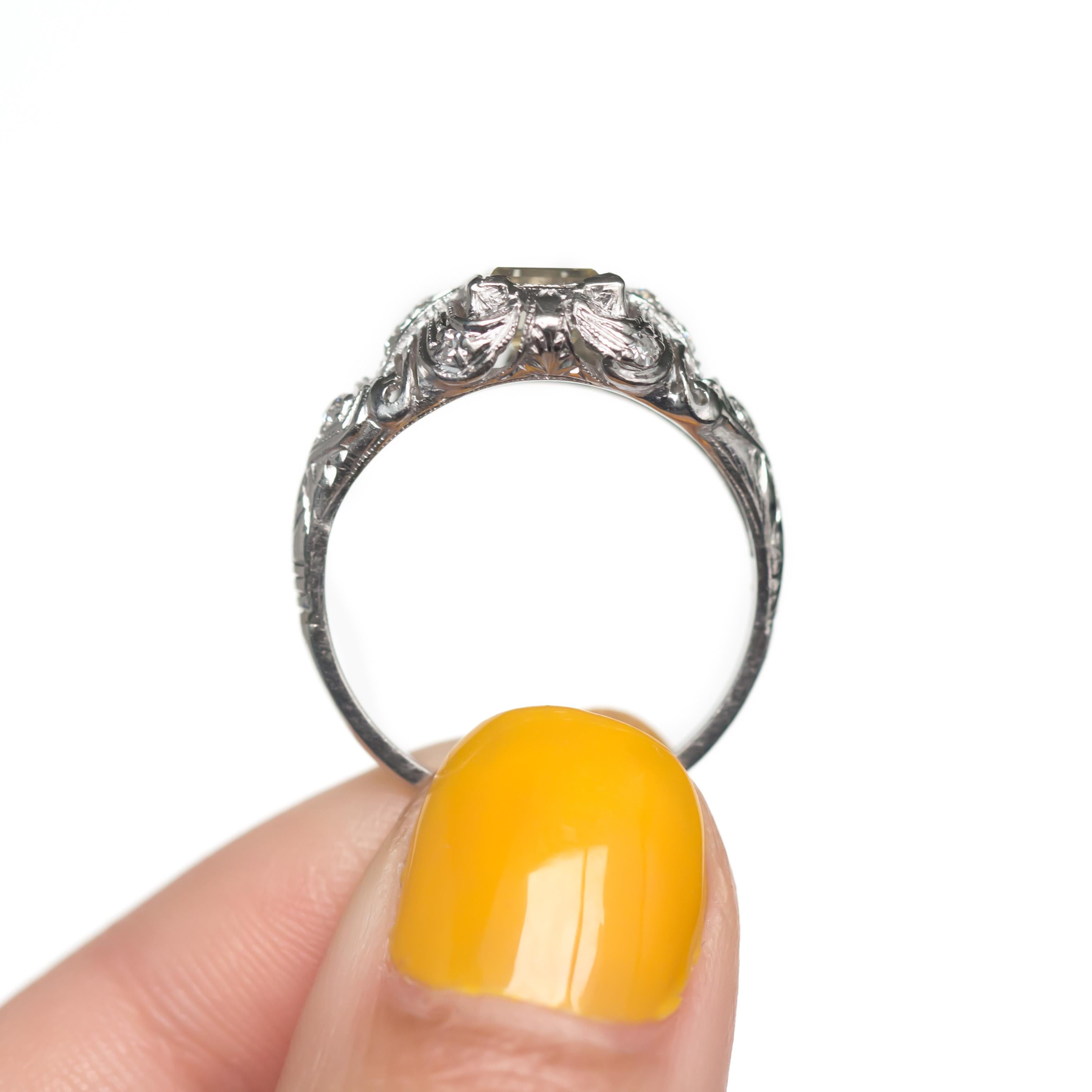 GIA Certified 1.08 Carat Diamond Platinum Engagement Ring Damen