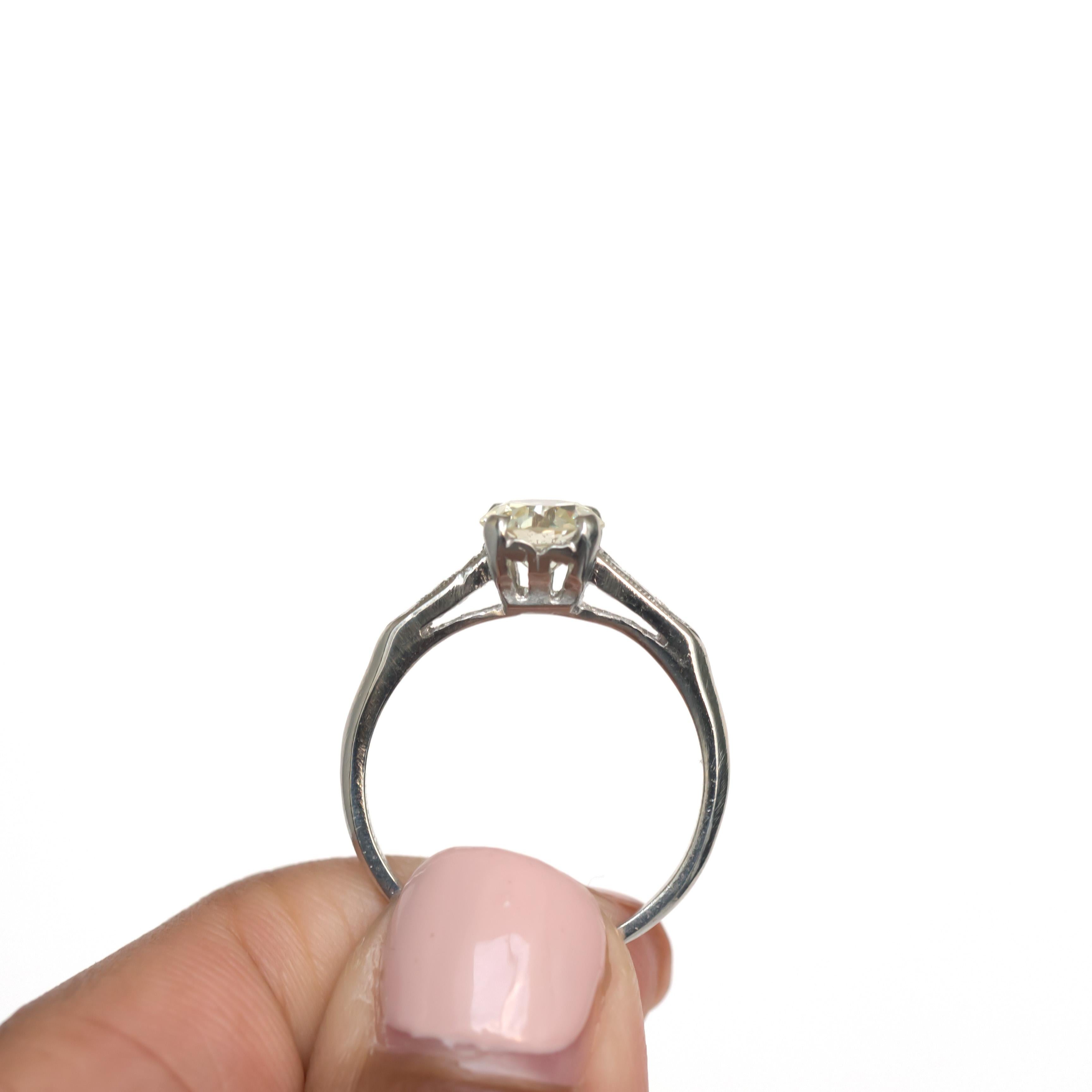 GIA Certified 1.08 Carat Diamond Platinum Engagement Ring In Good Condition For Sale In Atlanta, GA