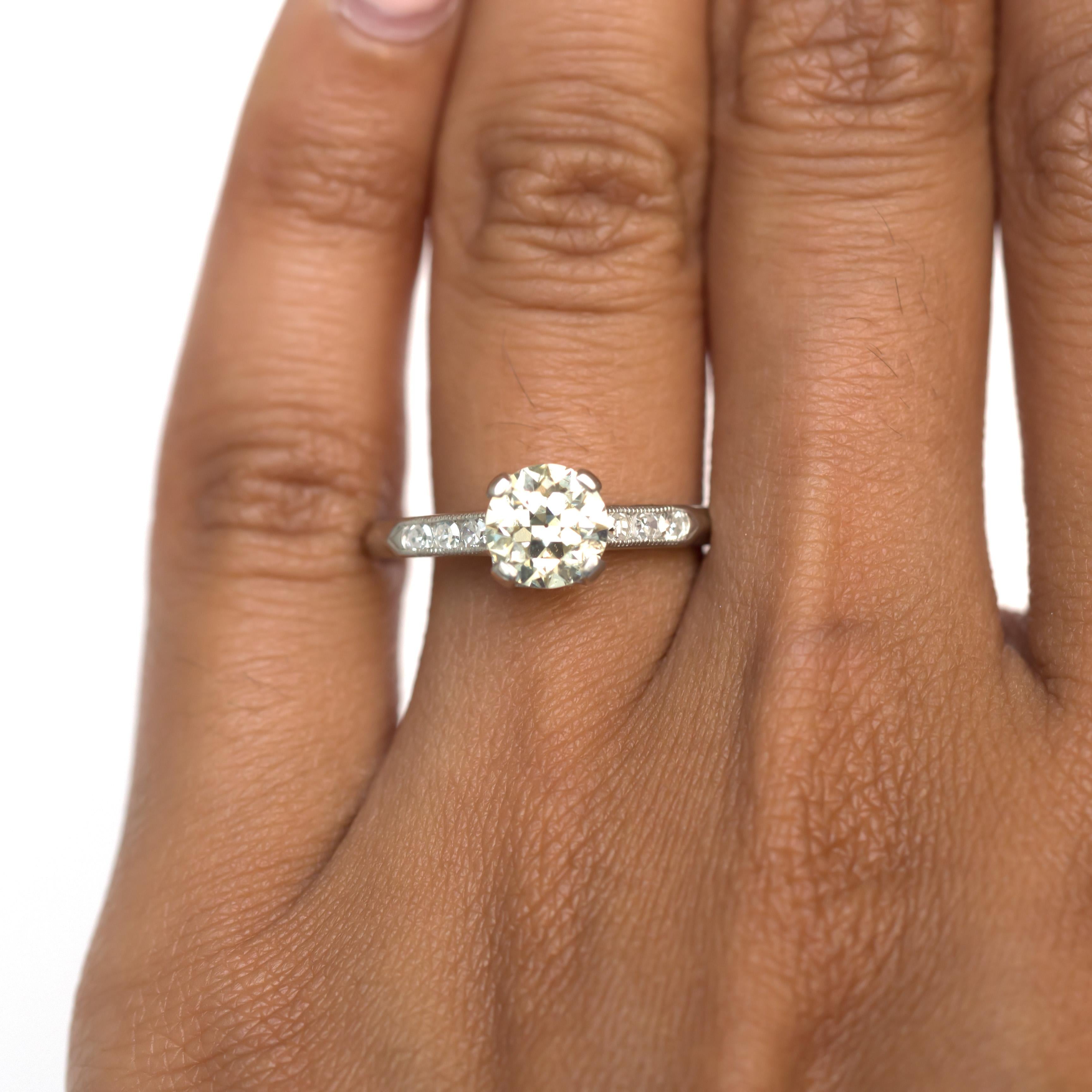 Women's or Men's GIA Certified 1.08 Carat Diamond Platinum Engagement Ring For Sale