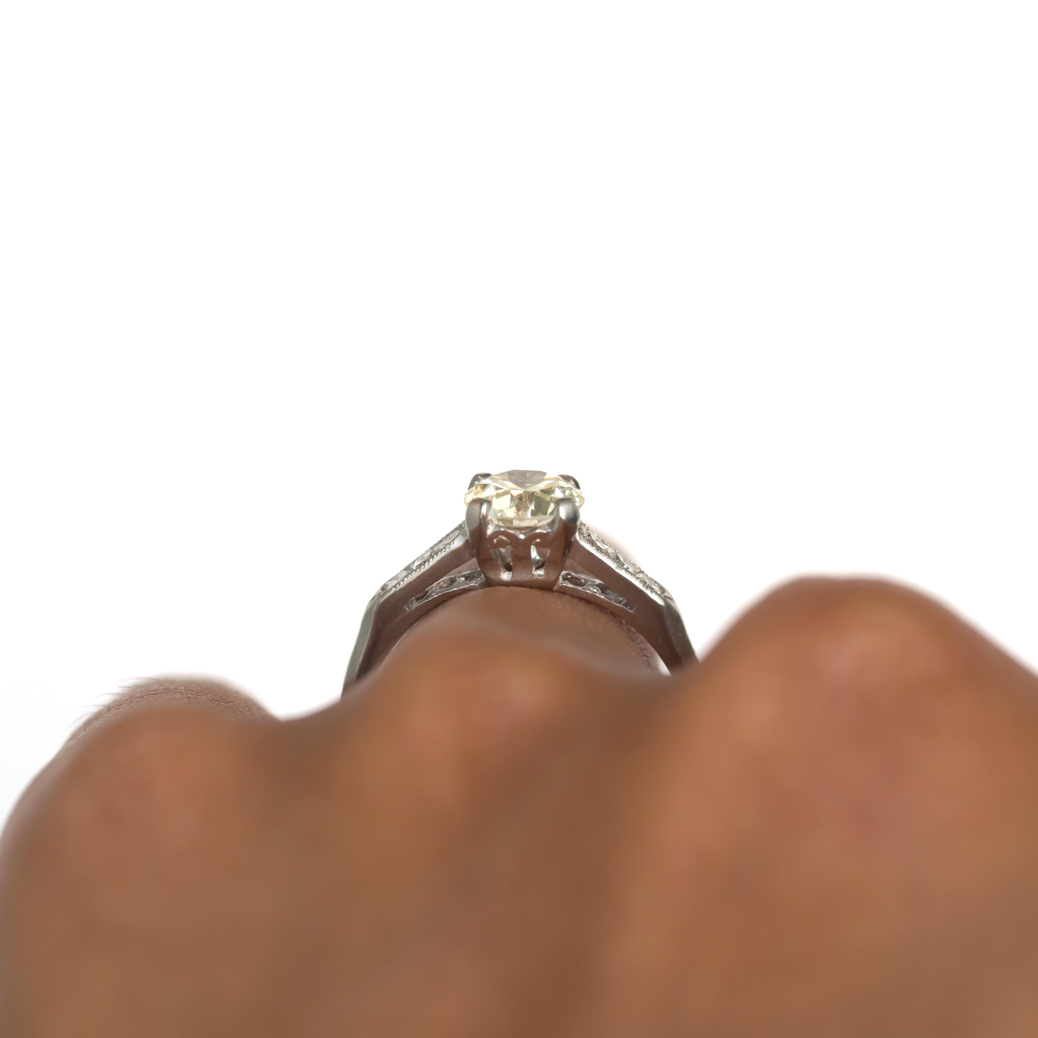 GIA Certified 1.08 Carat Diamond Platinum Engagement Ring For Sale 2