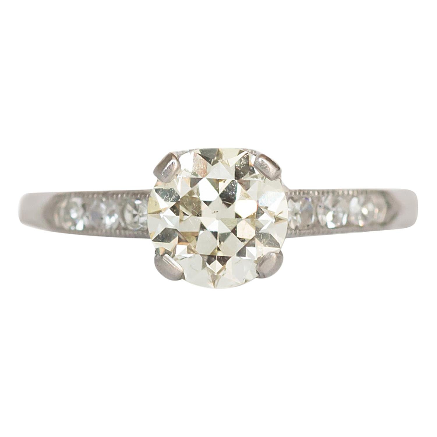 GIA Certified 1.08 Carat Diamond Platinum Engagement Ring For Sale