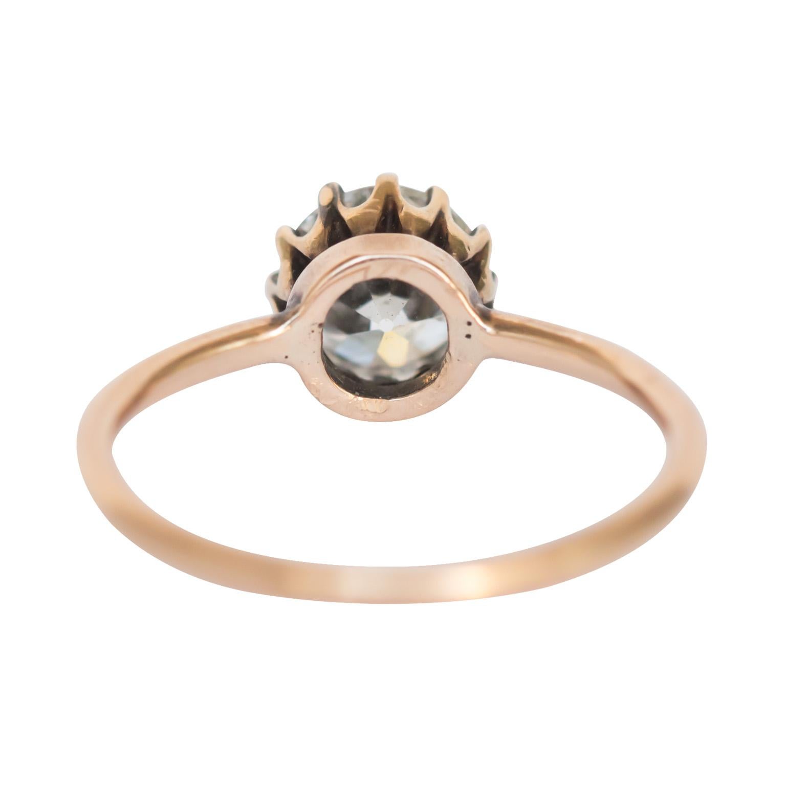 Victorian GIA Certified 1.08 Carat Diamond Yellow Gold Engagement Ring
