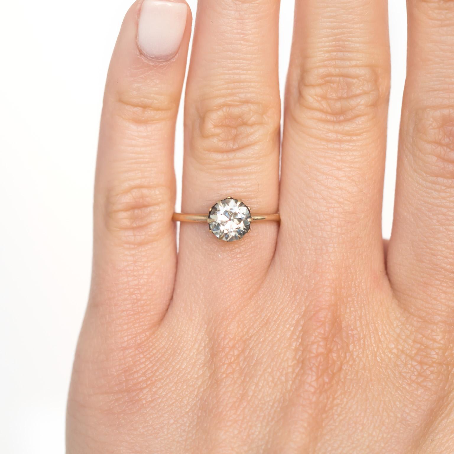Women's or Men's GIA Certified 1.08 Carat Diamond Yellow Gold Engagement Ring