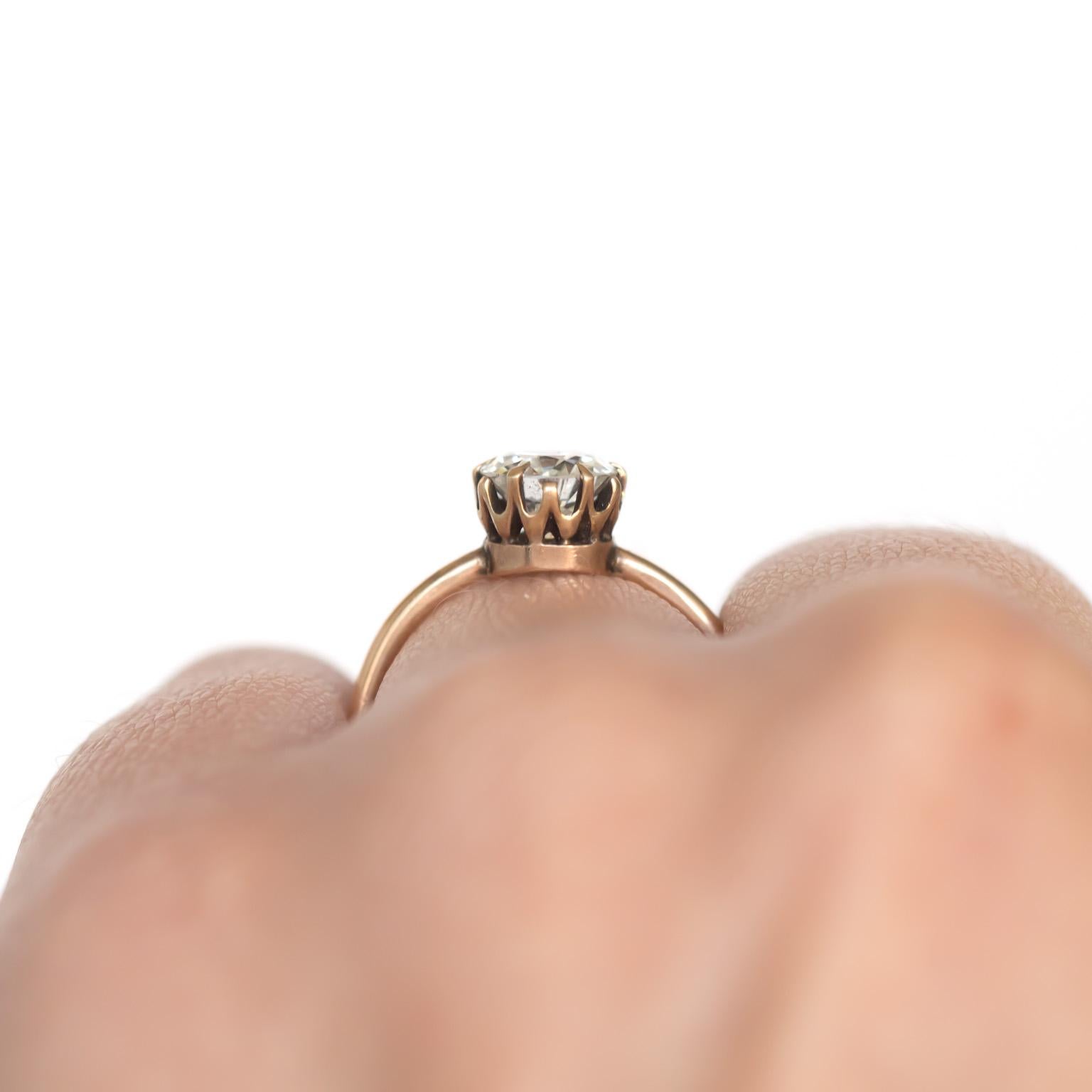 GIA Certified 1.08 Carat Diamond Yellow Gold Engagement Ring 2