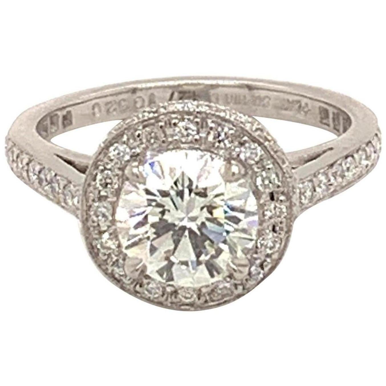 Sophia D. GIA Certified 1.08 Carat All Diamond Platinum Engagement Ring