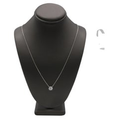 GIA Certified 1.08 Carat H SI2 Natural Round Diamond Pendant Drop Necklace
