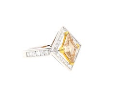 GIA Certified 1.08 Carat Lozenge-Cut Fancy Brown-Yellow Diamond Ring
