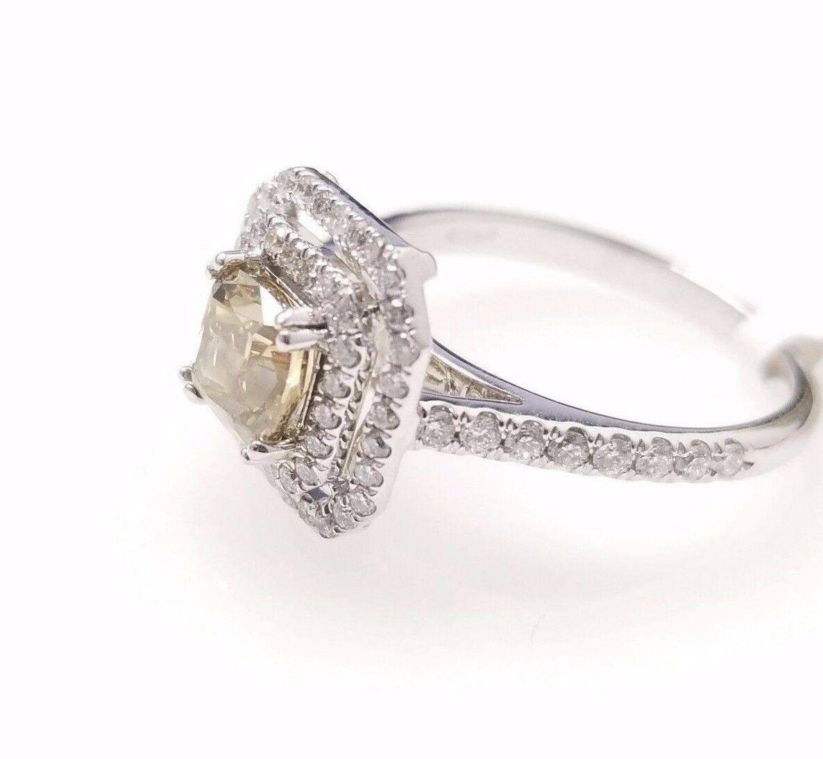GIA Certified 1.08 Carat Natural Fancy Dark Yellow Cushion Diamond Ring In New Condition In Great Neck, NY