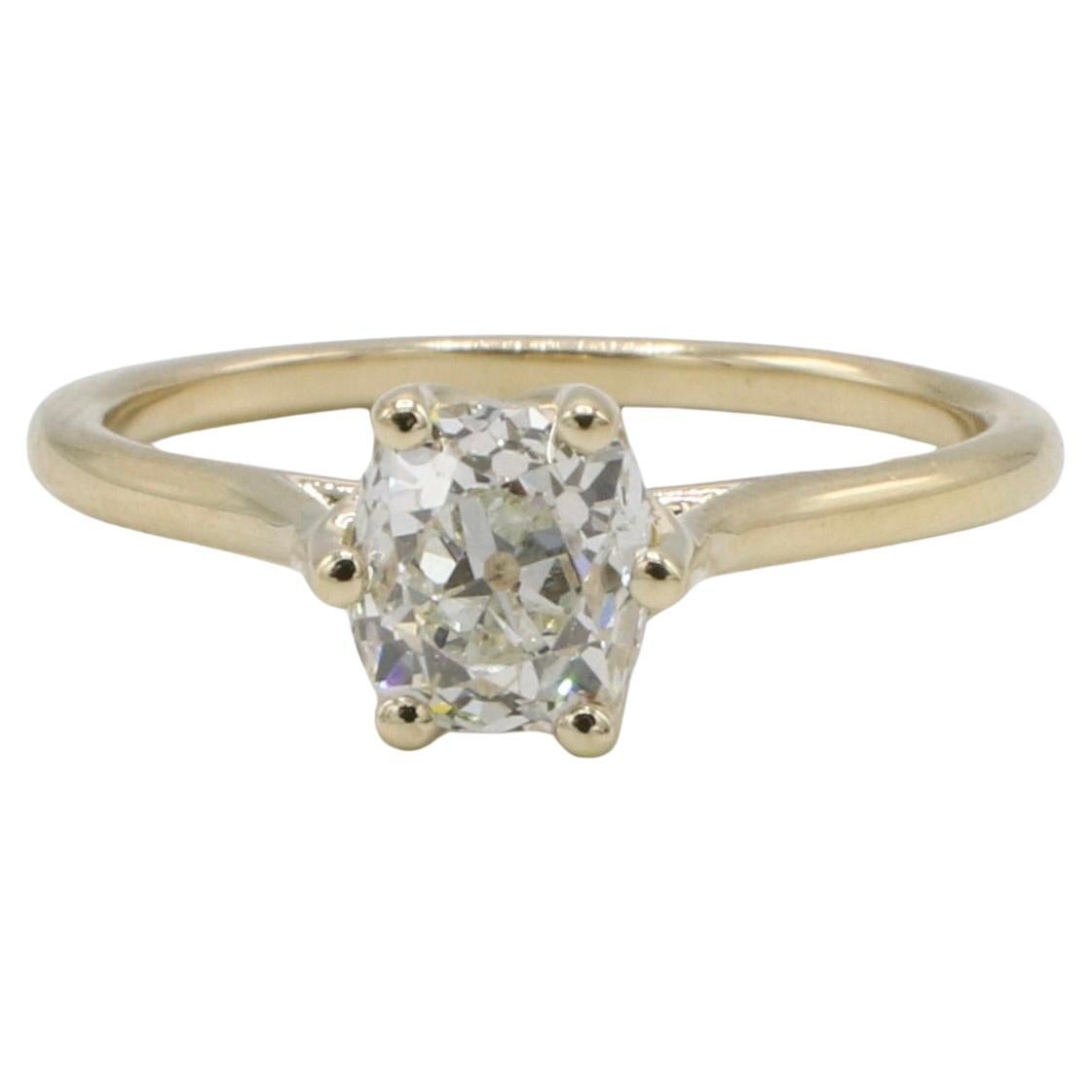 GIA Certified 1.08 Carat Old Mine Brilliant I S2 Natural Diamond Engagement Ring