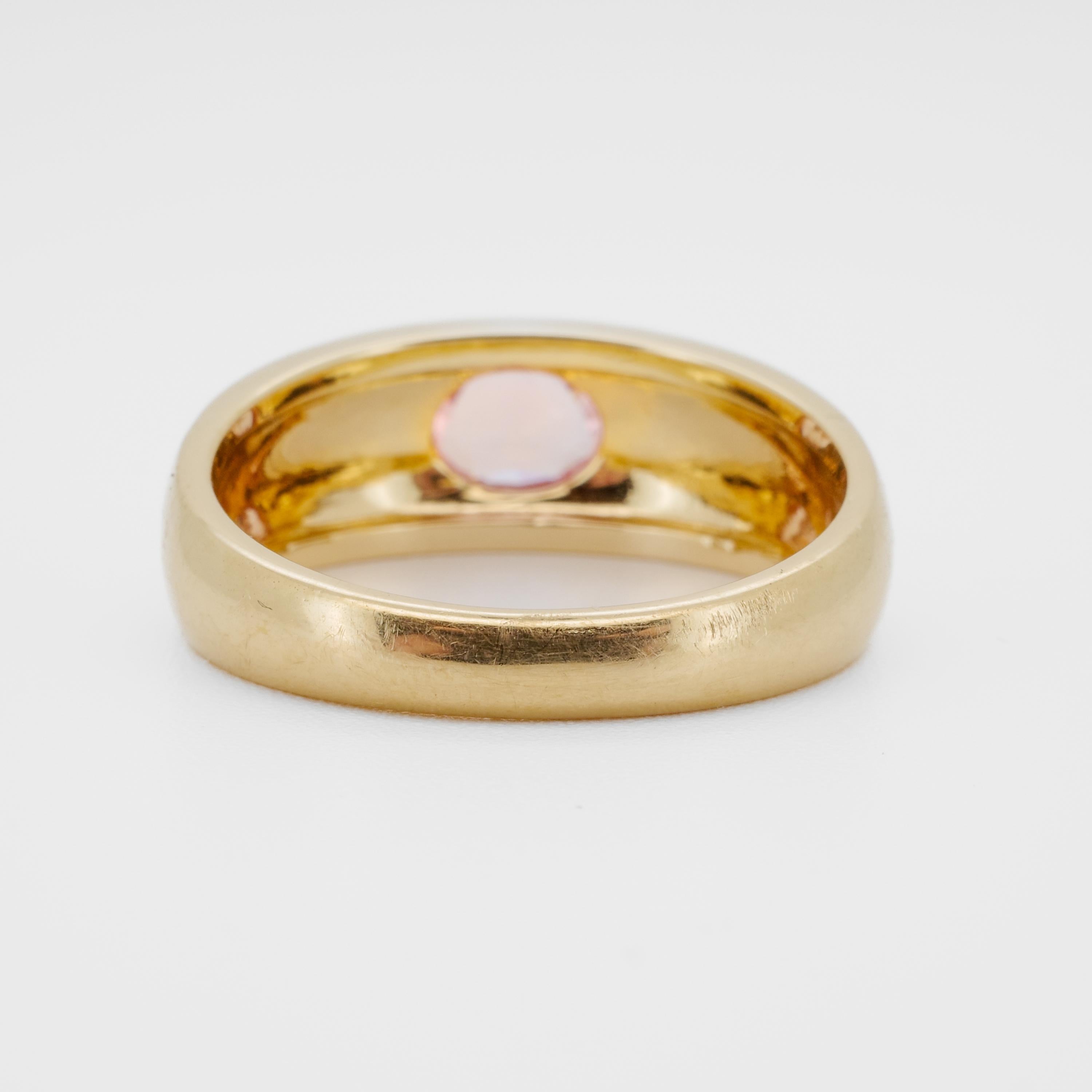 Anello con zaffiro Padparadscha certificato GIA da 1,08 carati in oro giallo 18 carati - raro In condizioni Nuovo in vendita a Southbury, CT