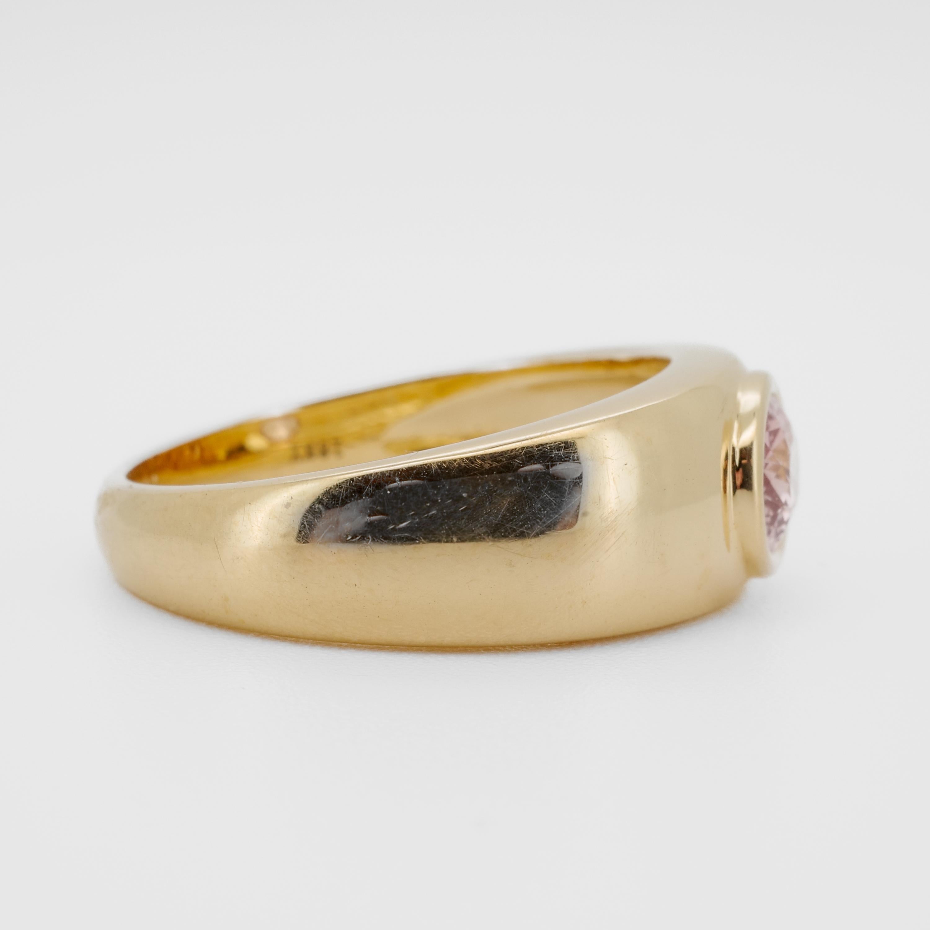 da uomo o donna Anello con zaffiro Padparadscha certificato GIA da 1,08 carati in oro giallo 18 carati - raro in vendita
