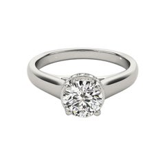 GIA Certificato 1,08 Carati Rotondo Halo Traliccio Nascosto  Anello con diamante